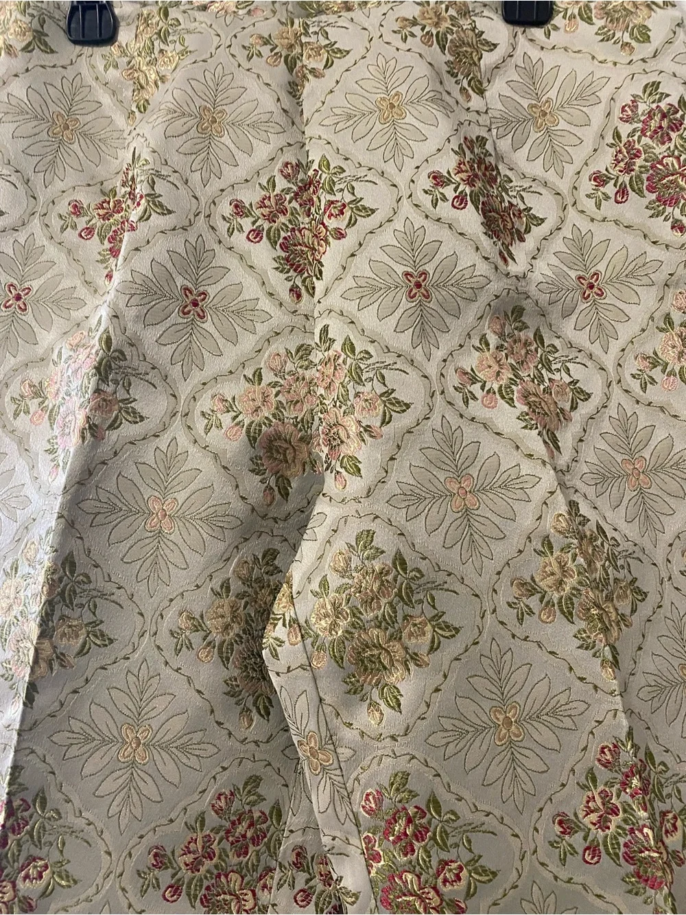 Connie Roberson Metallic Broquard Jacquard Art to Wear Pants Tapestry Damask 6